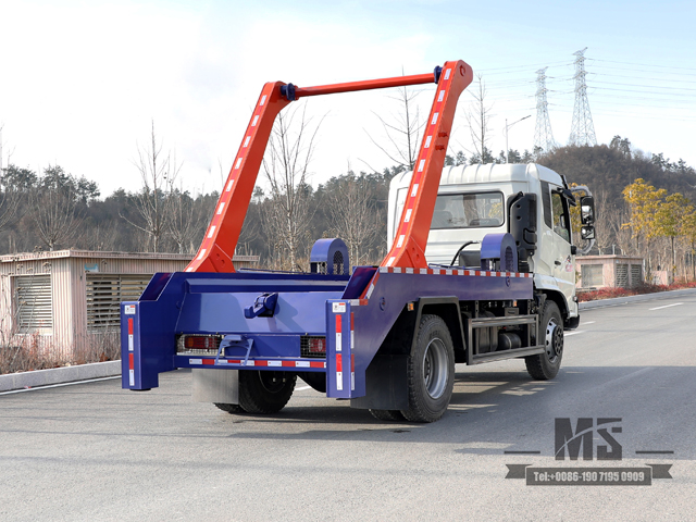 4*2 Dongfeng Swing Arm Garbage Truck_ 190hp Pointed Head Single Row Cab Garbege Truck Sanitation Truck ရောင်းရန်ရှိသည်_ Export အထူးယာဉ် 