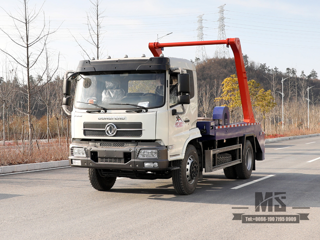 4*2 Dongfeng Swing Arm Garbage Truck_ 190hp Pointed Head Single Row Cab Garbege Truck Sanitation Truck ရောင်းရန်ရှိသည်_ Export အထူးယာဉ် 