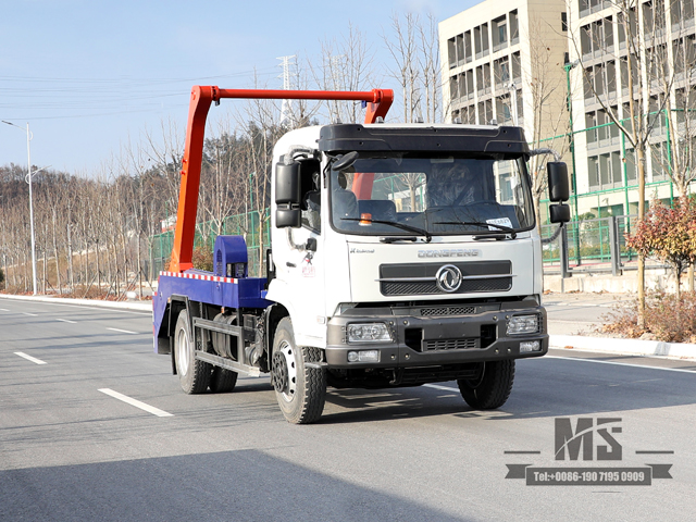 4*2 Dongfeng Swing Arm Garbage Truck_ 190hp Pointed Head Single Row Cab Garbege Truck Sanitation Truck ရောင်းရန်ရှိသည်_ Export အထူးယာဉ် 