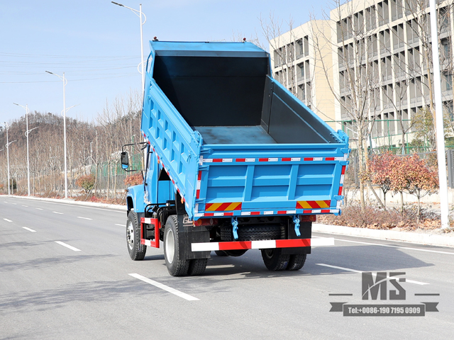 အပြာရောင် 170hp Dongfeng 4*4 Tipper Truck Dump Truck _Single Row Pointed Head Construction Stie Mining Trucks_ Export အထူးယာဉ် ပြောင်းလဲခြင်း ထုတ်လုပ်သူ