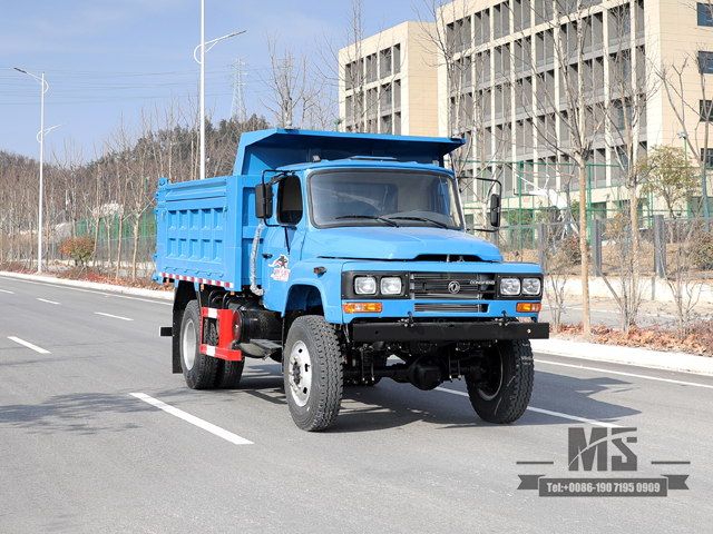 အပြာရောင် 170hp Dongfeng 4*4 Tipper Truck_Single Row Pointed Head Dump Truck မိုင်းတွင်းထရပ်ကားများ ပြောင်းလဲခြင်း ထုတ်လုပ်သူ_ပို့ကုန် အထူးယာဉ်