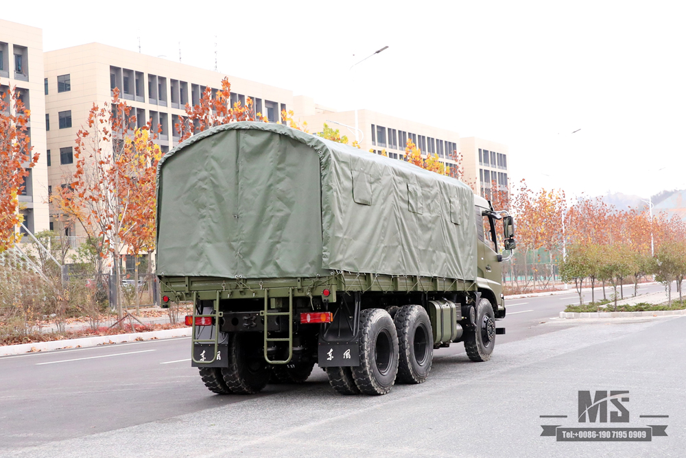 6x4 210 hp Dongfeng လမ်းကြမ်းထရပ်ကား_ Flathead Row Half Cab သယ်ယူပို့ဆောင်ရေးထရပ်ကား Cargo Truck ရောင်းရန်_Dongfeng Export အထူးယာဉ်