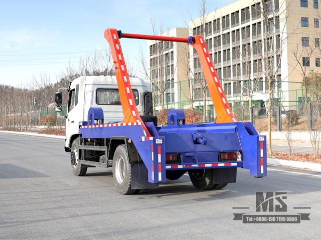 4*2 Dongfeng Swing Arm Garbage Truck_ 190hp Pointed Head Single Row Cab Garbege Truck Sanitation Truck ရောင်းရန်ရှိသည်_ Export အထူးယာဉ် 