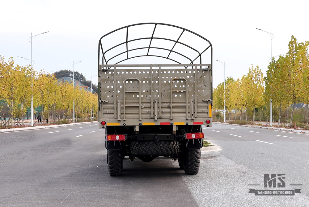 Dongfeng ခြောက်ဘီးယက် EQ2100 Truck_ 6×6 190hp 3.5TDongfeng Long Head Single Row High Cargo Box With Tarpaulin Pole Transportation Truck_AWD Export Special Truck