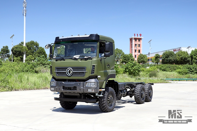 340 hp Dongfeng 6×6 Chassis_Six wheel Drive Flat Head One နှင့် Half Row Chassis Cargo Truck Chassis_6*6 Export အထူးယာဉ်