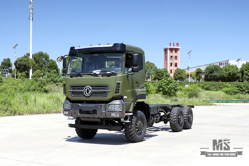 340 hp Dongfeng 6×6 Chassis_Six wheel Drive Flat Head One နှင့် Half Row Chassis Cargo Truck Chassis_6*6 Export အထူးယာဉ်