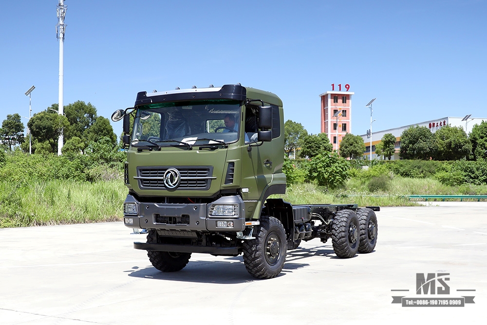 340 hp Dongfeng 6×6 Chassis_Six wheel Drive Flat Head One နှင့် Half Row Chassis Cargo Truck Chassis_6*6 Export အထူးယာဉ်