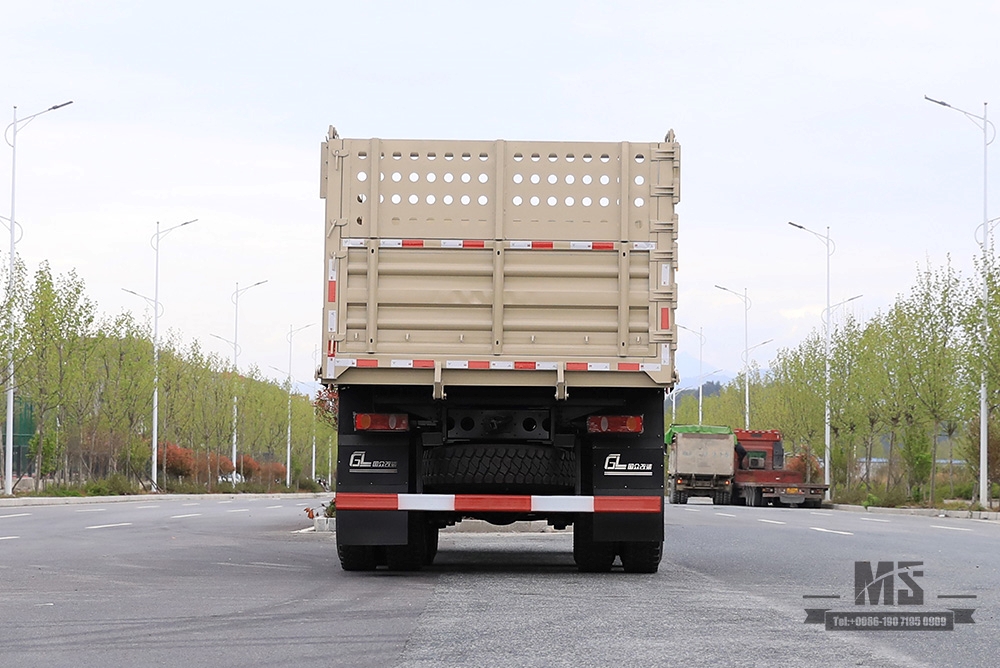 260 hp ခြောက်ဘီးယက် Dongfeng Dump Truck_6*6 Flat Head Cargo Box Baffle Heightened Tipper Truck Off Road Transportation Truck_Export အထူးယာဉ်