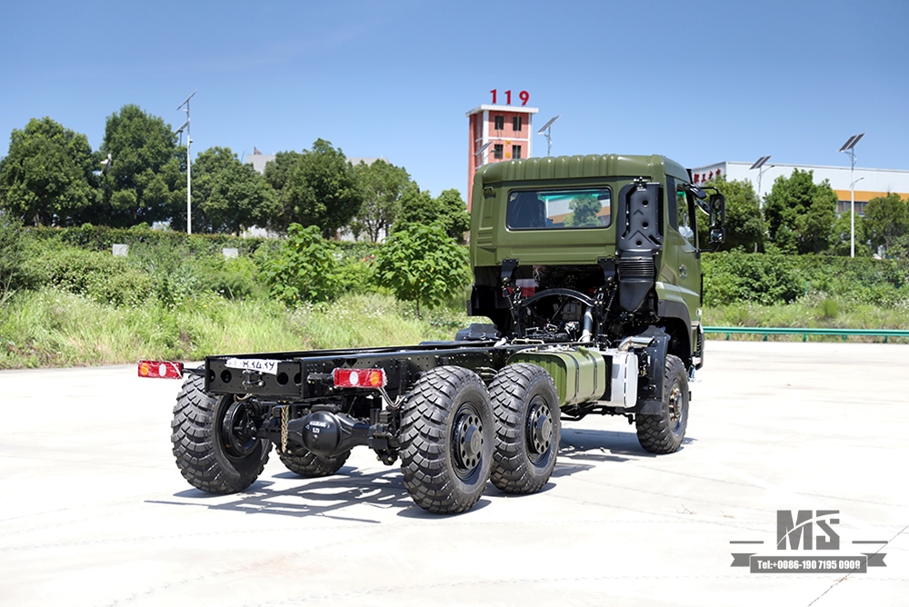 Dongfeng ခြောက်ဘီးယက် Chassis_6×6 340hp Flat Head One and a half Row Chassis Cargo Truck Chassis_6*6 Export အထူးယာဉ်