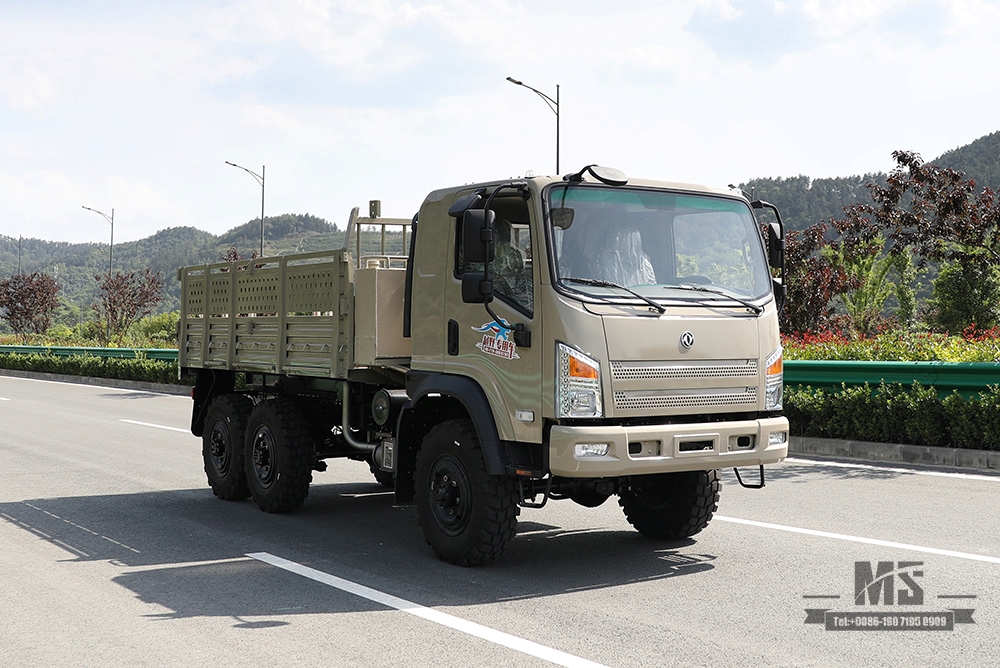 အဝါနုရောင်ရှိသော 190HP Dongfeng EQ2082 6WD လမ်းကြမ်းထရပ်ကား_Dongfeng ခြောက်ဘီးယက် Flathead 6X6 ဒီဇယ်ကုန်တင်ထရပ် သယ်ယူပို့ဆောင်ရေး Truck_Export အထူးယာဉ်