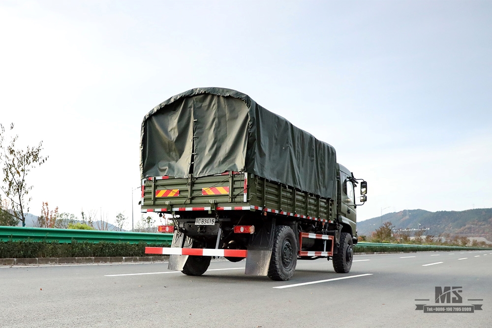 Dongfeng Four wheel Drive Dump Truck ရောင်းရန်_4*4 Army Green Flathead Head Tipper Truck ထုတ်လုပ်သူ_Dongfeng 4WD Export အထူးယာဉ်