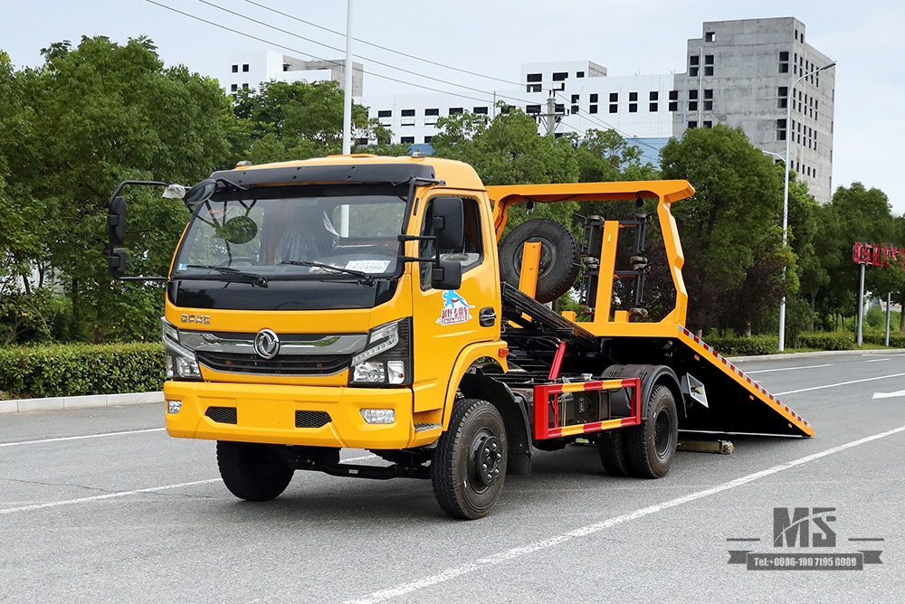 Dongfeng 4*2 Wrecker သည် 3 တန်တစ်ပိုင်းကြမ်းပြင်ရှင်းလင်းရေးပြားပါရှိသော Dongfeng Road ကယ်ဆယ်ရေးရှင်းလင်းရေးယာဉ် Export အထူးတွဲဆွဲထရပ်