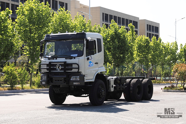 340 HP Dongfeng ခြောက်ဘီးယက်ထရပ်ကား Chassis_6×6 Flathead 13T/13T Axle Truck Chassis_Dongfeng 6*6 Truck Chassis_ Export အထူးထရပ်ကား Chassis