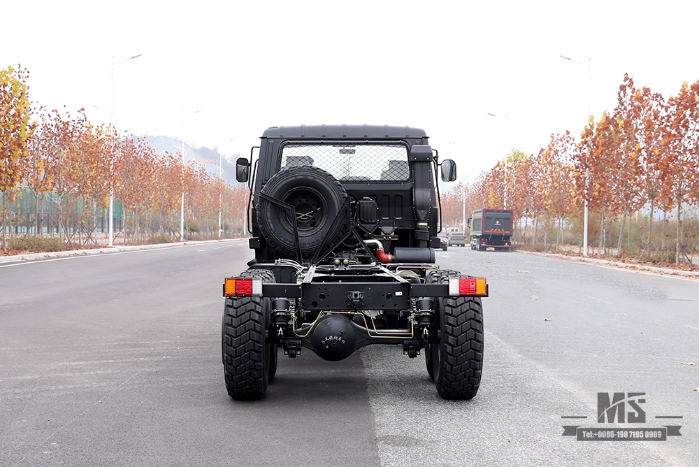 190 HP Dongfeng EQ2102 လမ်းကြမ်းသုံး axle Truck Chassis_Black ခြောက်ဘီးယက် Black Cargo Truck Chassis_All-wheel drive EQ2102G Export Special Purpose Vehicle Chassis