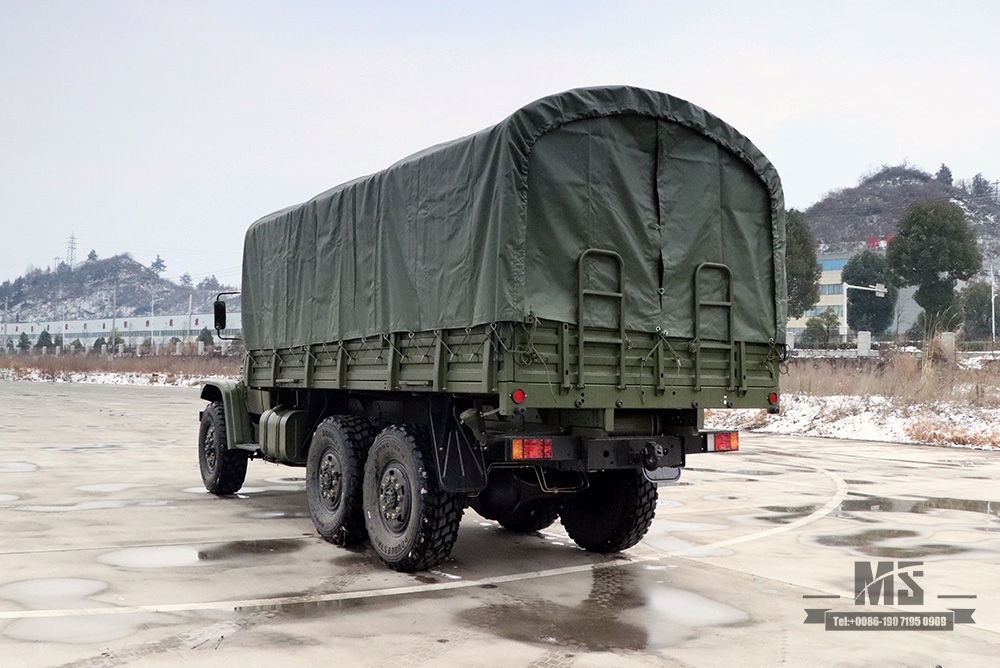 Dongfeng ခြောက်ဘီးယက် EQ2100 Off-road Truck_6*6 3.5 T Classic Army Green Long Head Truck with Tarpaulin Pole with sale_Dongfeng 245 Diesel Troop Carrier Export အထူးယာဉ် 