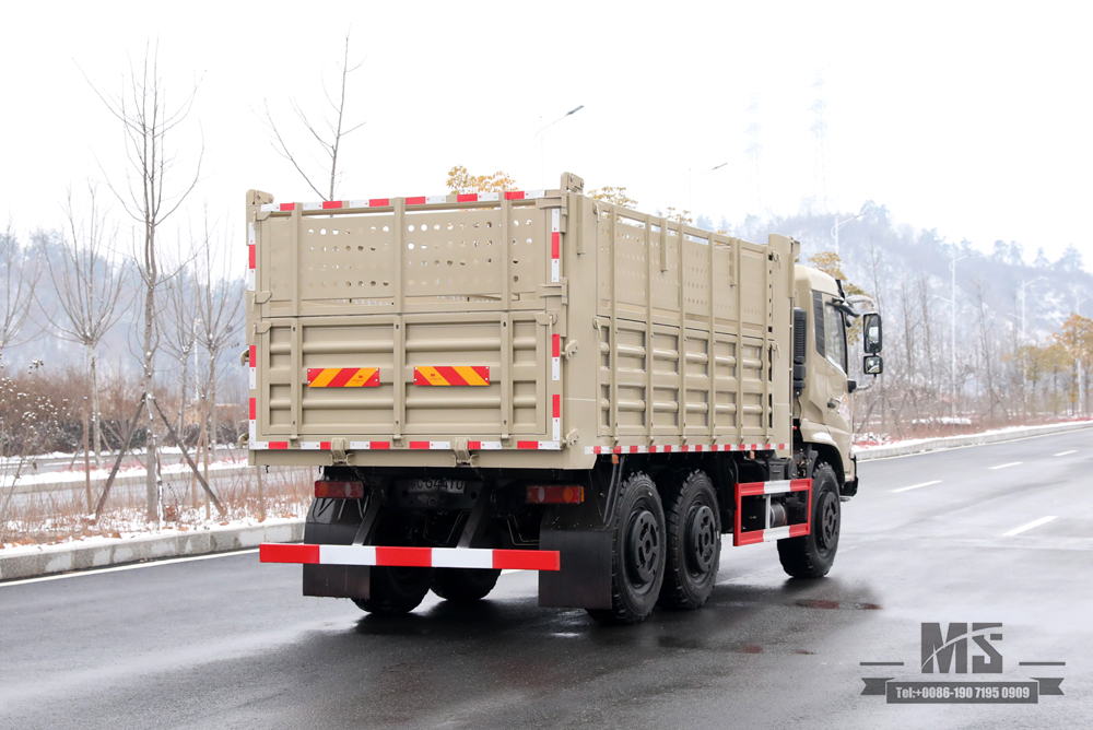 ခြောက်ဘီးယက် Dongfeng Dump Truck_6*6 Flat Head Cargo Box Baffle Heightened Tipper Truck Off Road Transportation Truck_Export အထူးယာဉ်