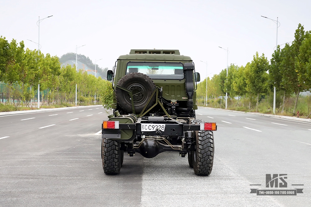 190hp Dongfeng EQ2102 ခြောက်ဘီးယက် Chassis_6×6 EQ246 153 Double Row Cab Army Green Truck Chassis_Dongfeng Truck Chassis Export Special Purpose Vehicle Chassis