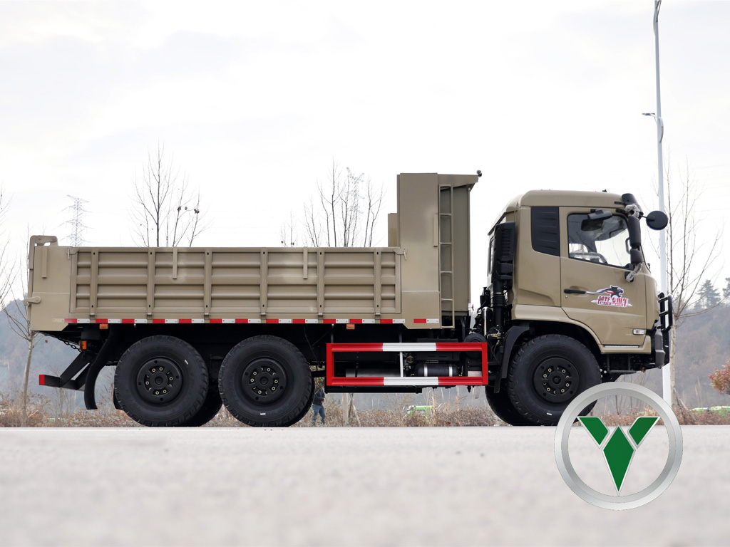 6x6 Off-Road Lowbed Dump Truck | ပို့ကုန်အတွက်လေးလံသောပြားချပ်ချပ် - ရှေ့တန်း Tipper