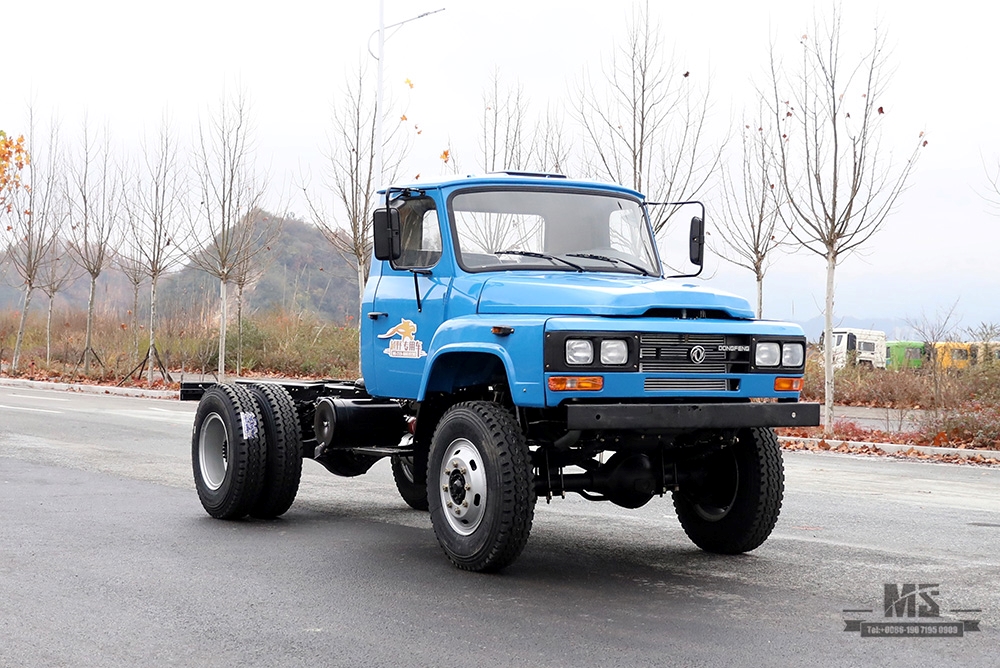 Dongfeng Four Wheel Drive Tipper Truck Chassis _170hp အပြာရောင် 4*4 Single Row Pointed Head Dump Truck Chassis Mining Trucks Chassis_ Export အထူးယာဉ်