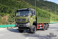 မြင်းကောင်ရေ 340 ကောင်ရေ Dongfeng ခြောက်ဘီး လမ်းမပေါ်ထရပ်ကား 6×6 Dongfeng Flat Head တစ်လုံးနှင့် အတန်းတစ်ဝက် ကုန်တင်ထရပ်ယာဉ် AWD 6*6 Export အထူးယာဉ်