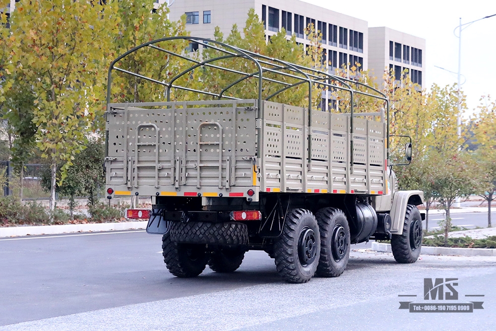 Dongfeng ခြောက်ဘီးယက် EQ2100 Truck_ 6×6 190hp 3.5TDongfeng Long Head Single Row High Cargo Box With Tarpaulin Pole Transportation Truck_AWD Export Special Truck