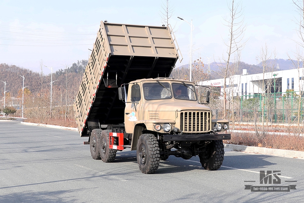 Dongfeng EQ2082 Barn Dump Truck_170 hp ခြောက်ဘီးယက် ကားလမ်းကြမ်း Tipper Truck_6WD 240 2.5T ထရပ်ကား_All-wheel Drive 25Y Truck Export အထူးယာဉ်