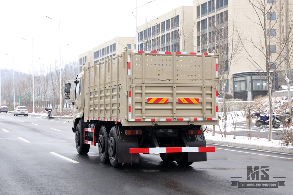 ခြောက်ဘီးယက် Dongfeng Dump Truck_6*6 Flat Head Cargo Box Baffle Heightened Tipper Truck Off Road Transportation Truck_Export အထူးယာဉ်