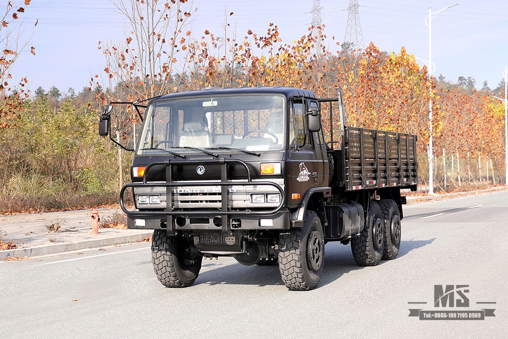 Dongfeng ခြောက်ဘီးယက် EQ2102 Truck_190 HP 3.5T သုံးထောင့်ခြောက်ဘီးယက် Black Off-road Cargo Truck_All-wheel drive EQ2102G Export Special Purpose Vehicle