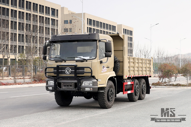 210hp Dongfeng ခြောက်ဘီးယက်ထရပ်ကား_ 6×6 Flat Head Tipper Truck 6*6 Off Road Transportation Truck_ Export အထူးယာဉ်