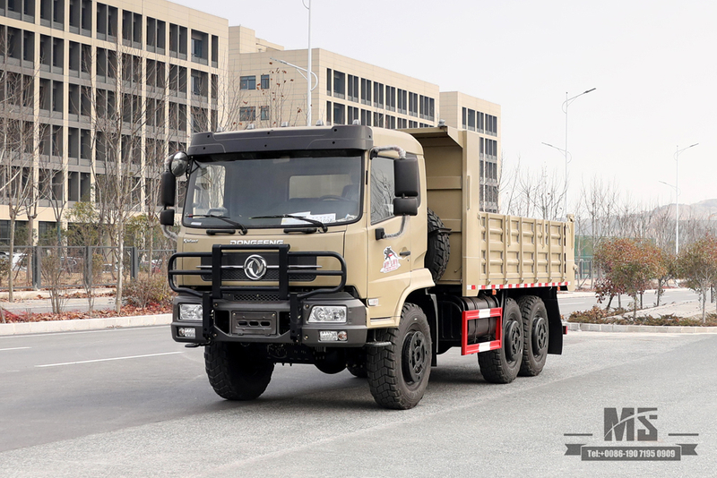 210hp Dongfeng ခြောက်ဘီးယက်ထရပ်ကား_ 6×6 Flat Head Tipper Truck 6*6 Off Road Transportation Truck_ Export အထူးယာဉ်