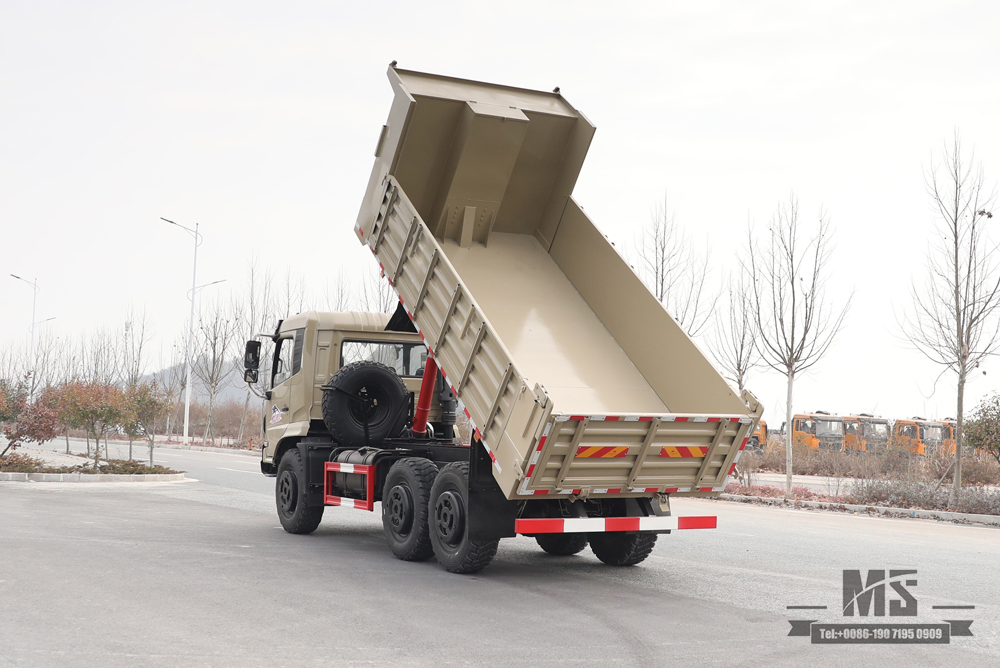 210hp 6*6 Dongfeng Dump Truck_ Flat Head Tipper Truck ခြောက်ဘီးယက် ကုန်းလမ်းသယ်ယူပို့ဆောင်ရေး ထရပ်ကား_ရောင်းရန် အထူးယာဉ်