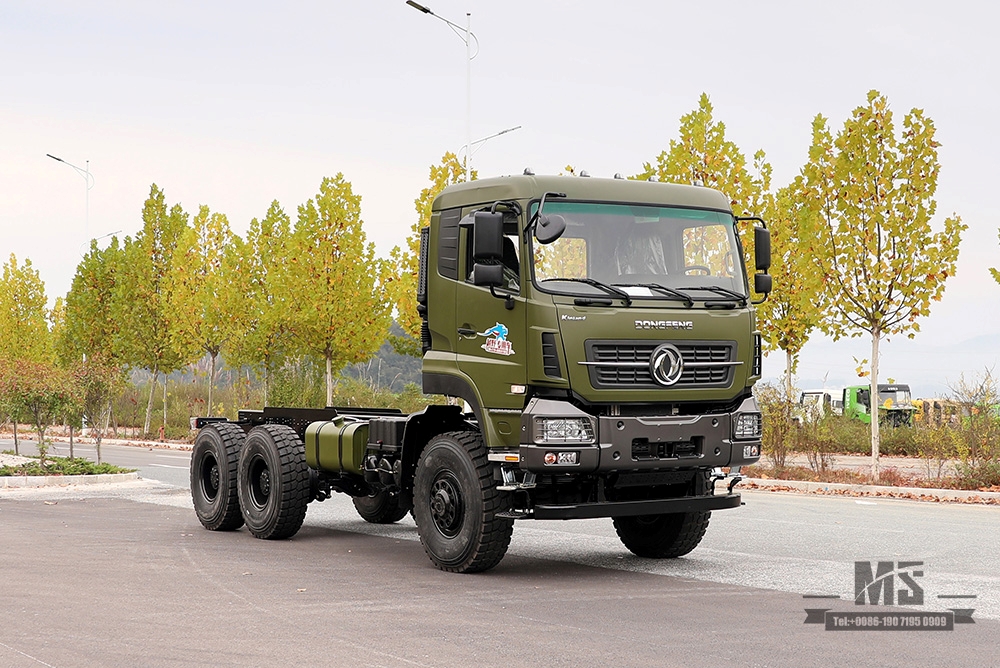 450HP Dongfeng ခြောက်ဘီးယက် အကြီးစား Truck Chassis Conversion_6×6 Heavy Duty Truck Three Axle Commercial Vehicle Chassis_6WD Rear Double 15T Customized Chassis Export Special Chassis