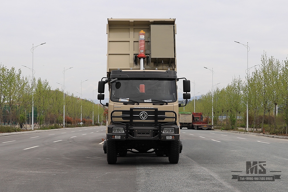 260 hp Dongfeng 6×6 လမ်းကြမ်းအထူး Dump Truck_ခြောက်ဘီးယက်သုံး axle နောက်တာယာနှစ်လုံးတူးဖော်ခြင်း Truck_Customized 7T/13T Lift Truck_ Export အထူးယာဉ်