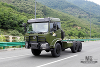 210 hp Dongfeng ခြောက်ဘီး Drive Chassis for Sale_6*6 Army Green Flathead Head Truck Chassis Coversion ထုတ်လုပ်သူ_Dongfeng Export အထူးယာဉ်ကိုယ်ထည်