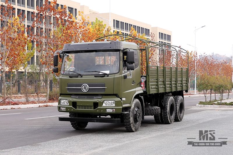 210 hp Dongfeng 6*4 လမ်းပိတ်ထရပ် _Dongfeng 6x4 Flathead တာပေါ်လင်တိုင်ပါရှိသော တာပေါ်လင်တိုင်တစ်ခြမ်းခွဲ ကုန်တင်ကား _Dongfeng အထူးယာဉ်