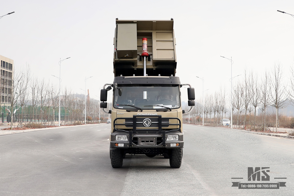 210hp 6*6 Dongfeng Dump Truck_ Flat Head Tipper Truck ခြောက်ဘီးယက် ကုန်းလမ်းသယ်ယူပို့ဆောင်ရေး ထရပ်ကား_ရောင်းရန် အထူးယာဉ်