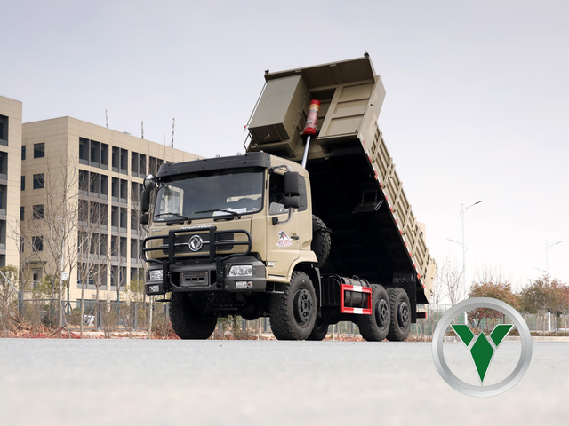 6x6 Off-Road Lowbed Dump Truck | ပို့ကုန်အတွက်လေးလံသောပြားချပ်ချပ် - ရှေ့တန်း Tipper