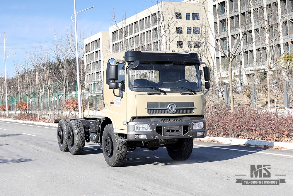 ရောင်းရန်အတွက် 210hp Dongfeng ခြောက်ဘီး Drive Chassis အတွက်_6*6 EQ2102 Flathead Head Truck Chassis Coversion ထုတ်လုပ်သူ_Dongfeng 6×6 Export အထူးယာဉ်ကိုယ်ထည်
