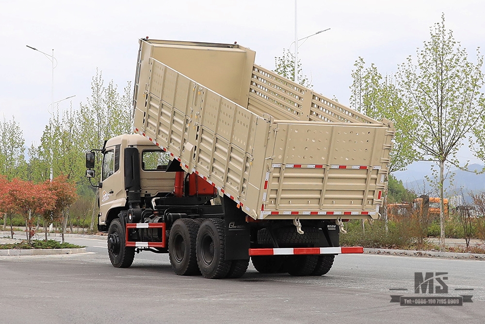 260 hp Dongfeng ခြောက်ဘီးယက် Dump Truck_6*6 Flat Head Single Row Tipper Truck ကုန်းလမ်းသယ်ယူပို့ဆောင်ရေး Truck_Export အထူးယာဉ်