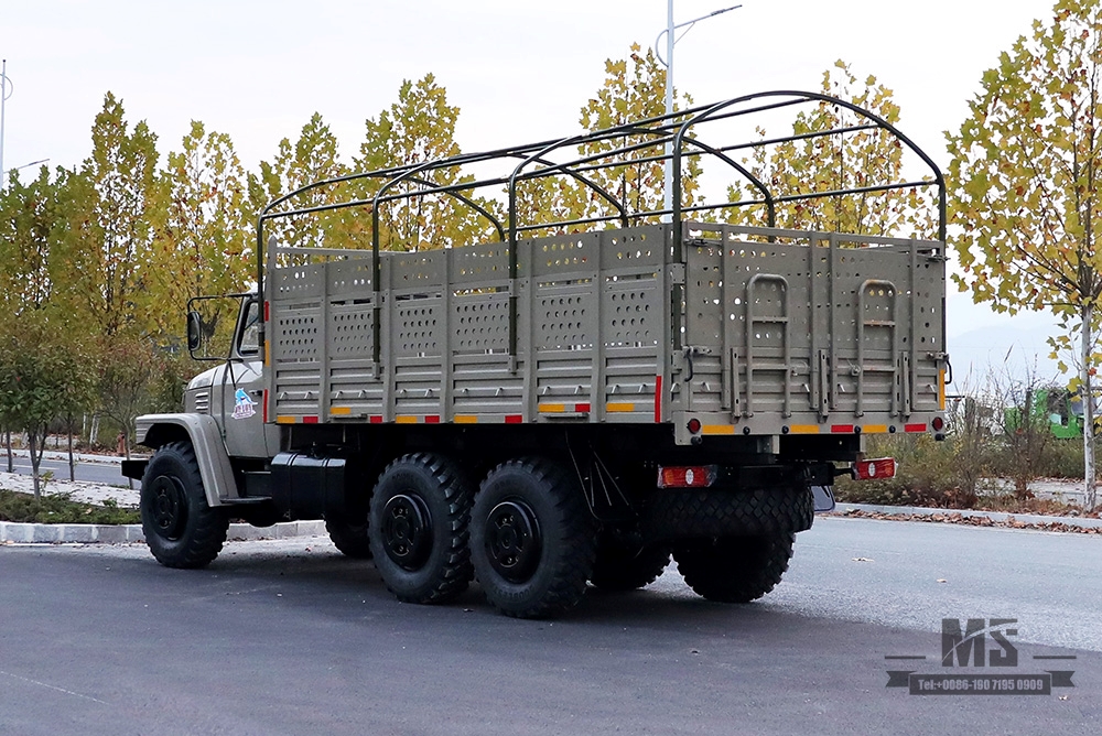 Dongfeng ခြောက်ဘီးယက် EQ2100 Truck_ 6×6 190hp 3.5TDongfeng Long Head Single Row High Cargo Box With Tarpaulin Pole Transportation Truck_AWD Export Special Truck