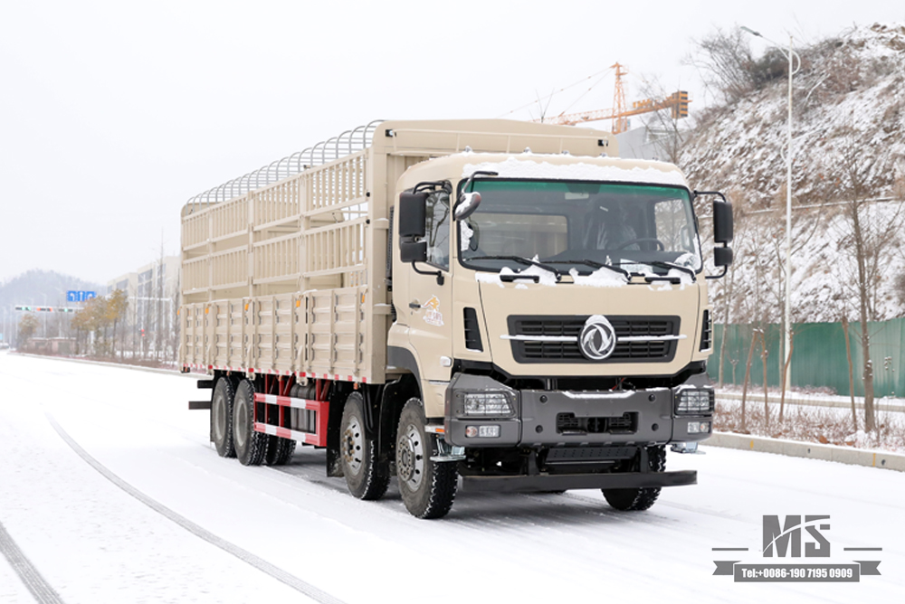 Dongfeng 8*4 Stake Truck သယ်ယူပို့ဆောင်ရေး Truck_420hp Flat head Truck_Long-distance Truck Export Special Purpose Vehicle