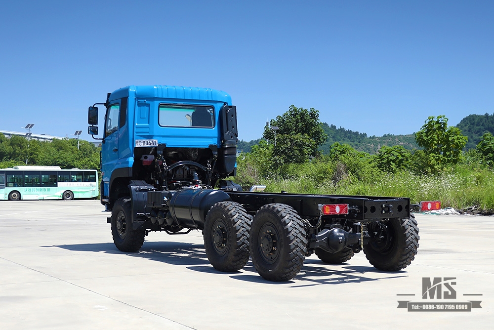 340hp Dongfeng ခြောက်ဘီး DriveTruck Chassis_Dongfeng 6*6 Flat Head Cargo Truck Chassis with Brake Water Cooling Tank _Export အထူးကိုယ်ထည်