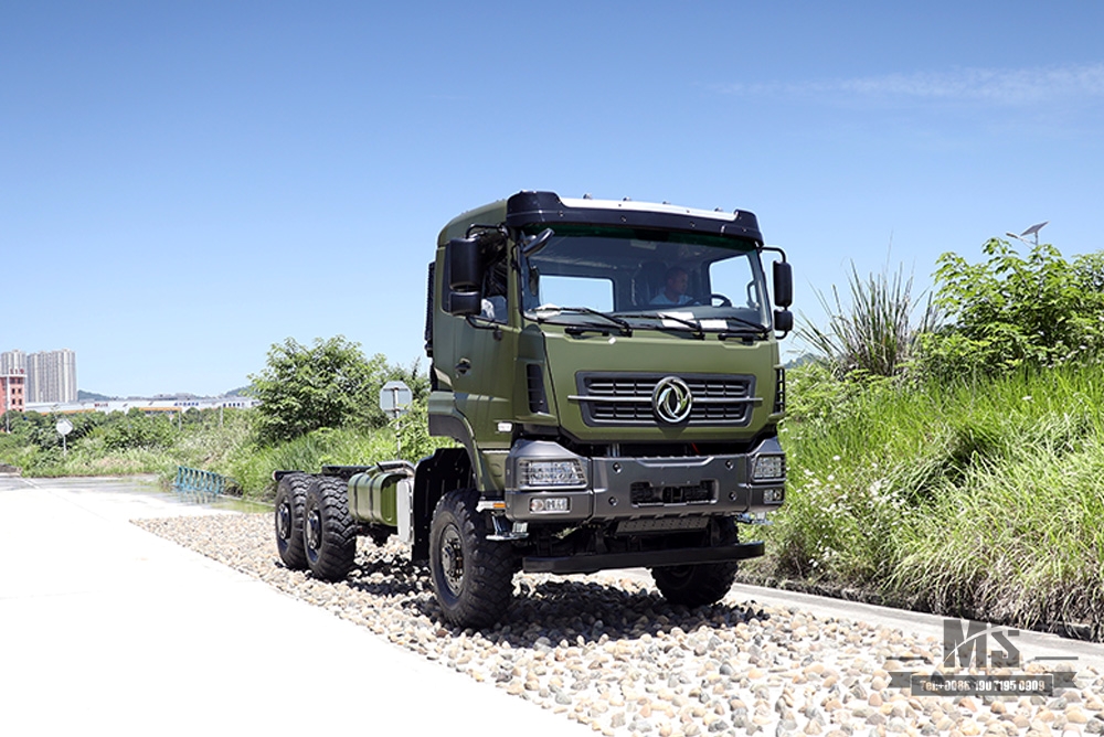 Dongfeng ခြောက်ဘီးယက် Chassis_6×6 340hp Flat Head One and a half Row Chassis Cargo Truck Chassis_6*6 Export အထူးယာဉ်