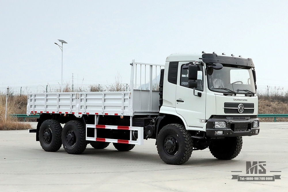 260hp Dongfeng ခြောက်ဘီး Drive Truck_6*6 Flathead Head Truck ရောင်းရန် 6WD သယ်ယူပို့ဆောင်ရေး Truck Factory_Dongfeng Export အထူးယာဉ်