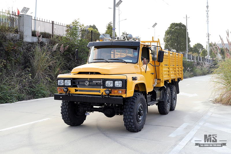 170 hp Dongfeng ခြောက်ဘီးယက် EQ2082 Truck_Gold Yellow 6*6 Single Row Pointed Head Off-road Special Truck_6×6 pointed 25Y Truck Export အထူးယာဉ်