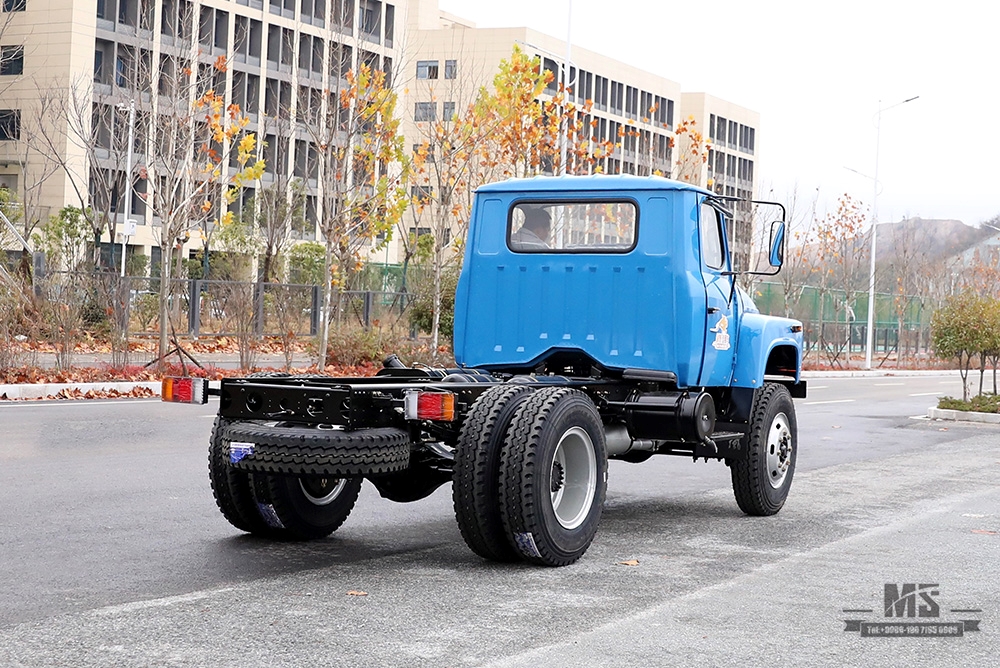 Dongfeng Four Wheel Drive Tipper Truck Chassis _170hp အပြာရောင် 4*4 Single Row Pointed Head Dump Truck Chassis Mining Trucks Chassis_ Export အထူးယာဉ်