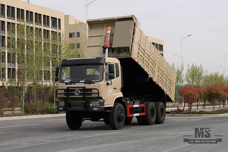 260 hp Dongfeng ခြောက်ဘီးယက် Dump Truck_6*6 Flat Head Single Row Tipper Truck ကုန်းလမ်းသယ်ယူပို့ဆောင်ရေး Truck_Export အထူးယာဉ်