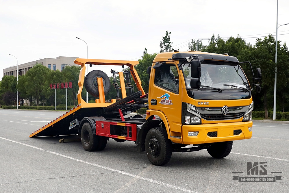 Dongfeng 4*2 Wrecker သည် 3 တန်တစ်ပိုင်းကြမ်းပြင်ရှင်းလင်းရေးပြားပါရှိသော Dongfeng Road ကယ်ဆယ်ရေးရှင်းလင်းရေးယာဉ် Export အထူးတွဲဆွဲထရပ်