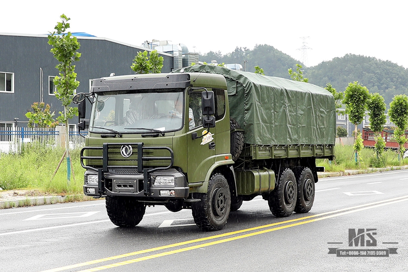 ရောင်းရန် Dongfeng ခြောက်ဘီးယက်ထရပ်ကား_6*6 တပ်မတော်အစိမ်းရောင် Flathead Head Truck ထုတ်လုပ်သူ_Dongfeng 6WD တင်ပို့သည့် အထူးယာဉ်