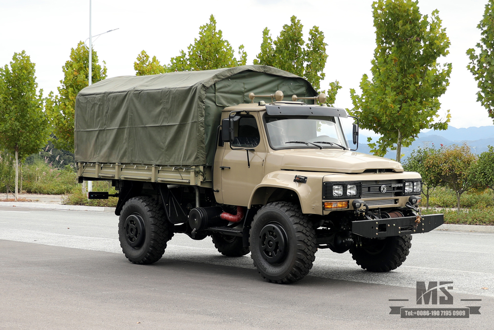 4*4 Dongfeng ကုန်တင်ထရပ်_190 hp အရှည်ခေါင်း 2.5T လမ်းကြမ်းထရပ်ကား Winch နှင့် တာပေါ်လင်တိုင်များ_Four Wheel Drive Truck ထုတ်လုပ်သူ Export Special Purpose Vehicle